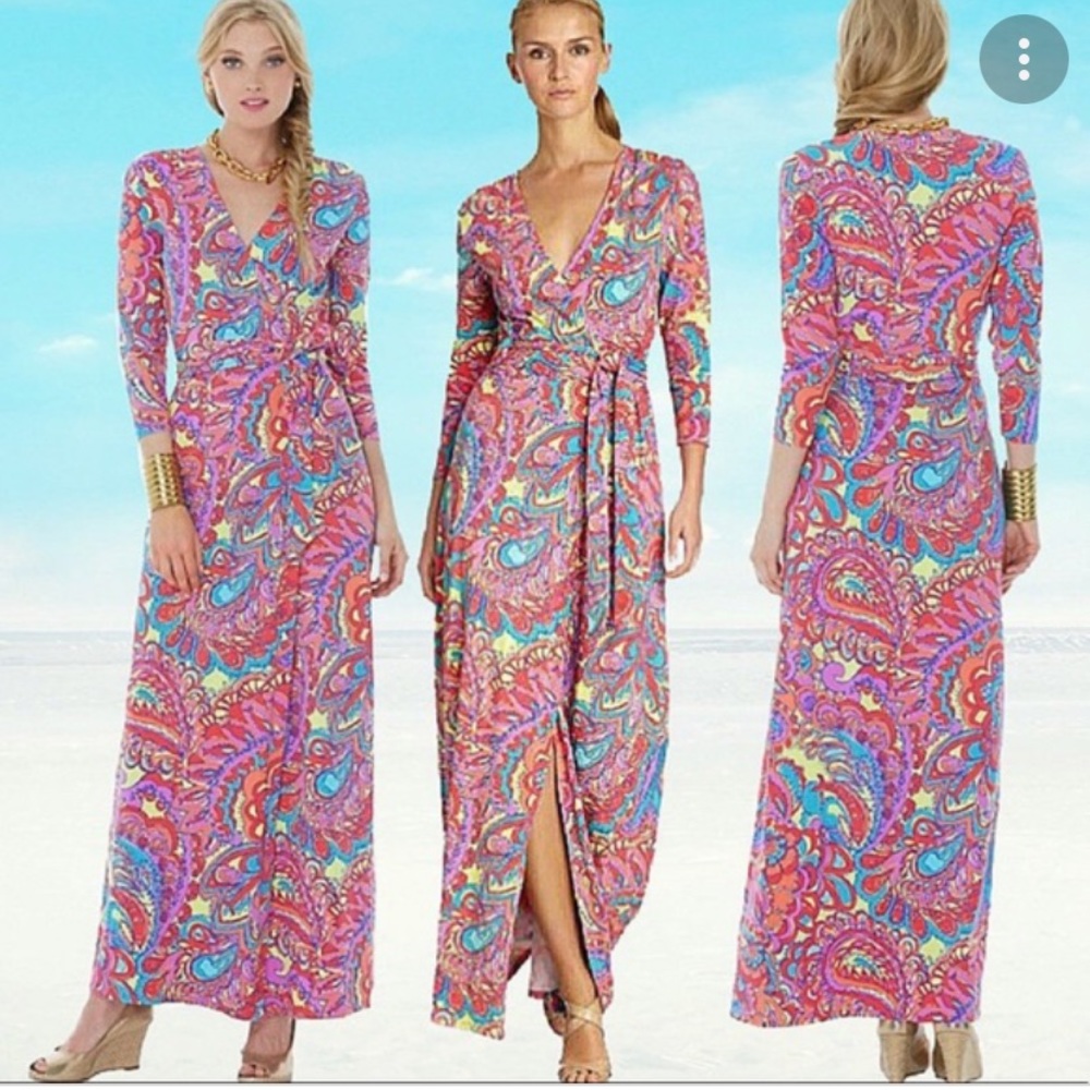 Lilly Pulitzer Mermaid Paisley Maxi Wrap dress